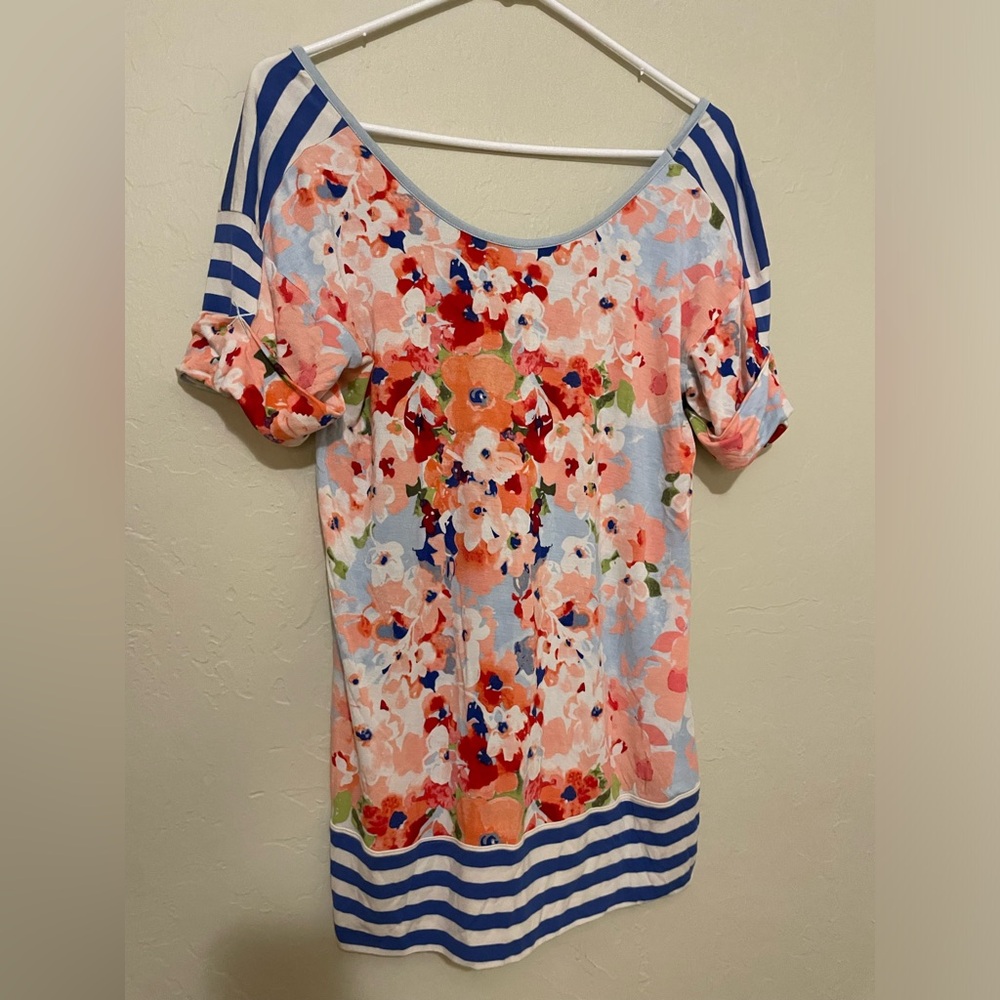 Matilda Jane scoop neck and back patterned tee